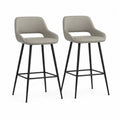 Lot de 2 tabourets de bar dossier ouvert assise rembourrée simili cuir PU structure acier noir repose-pieds 50 cm 50 cm 95 cm hauteur d’assise 65 cm